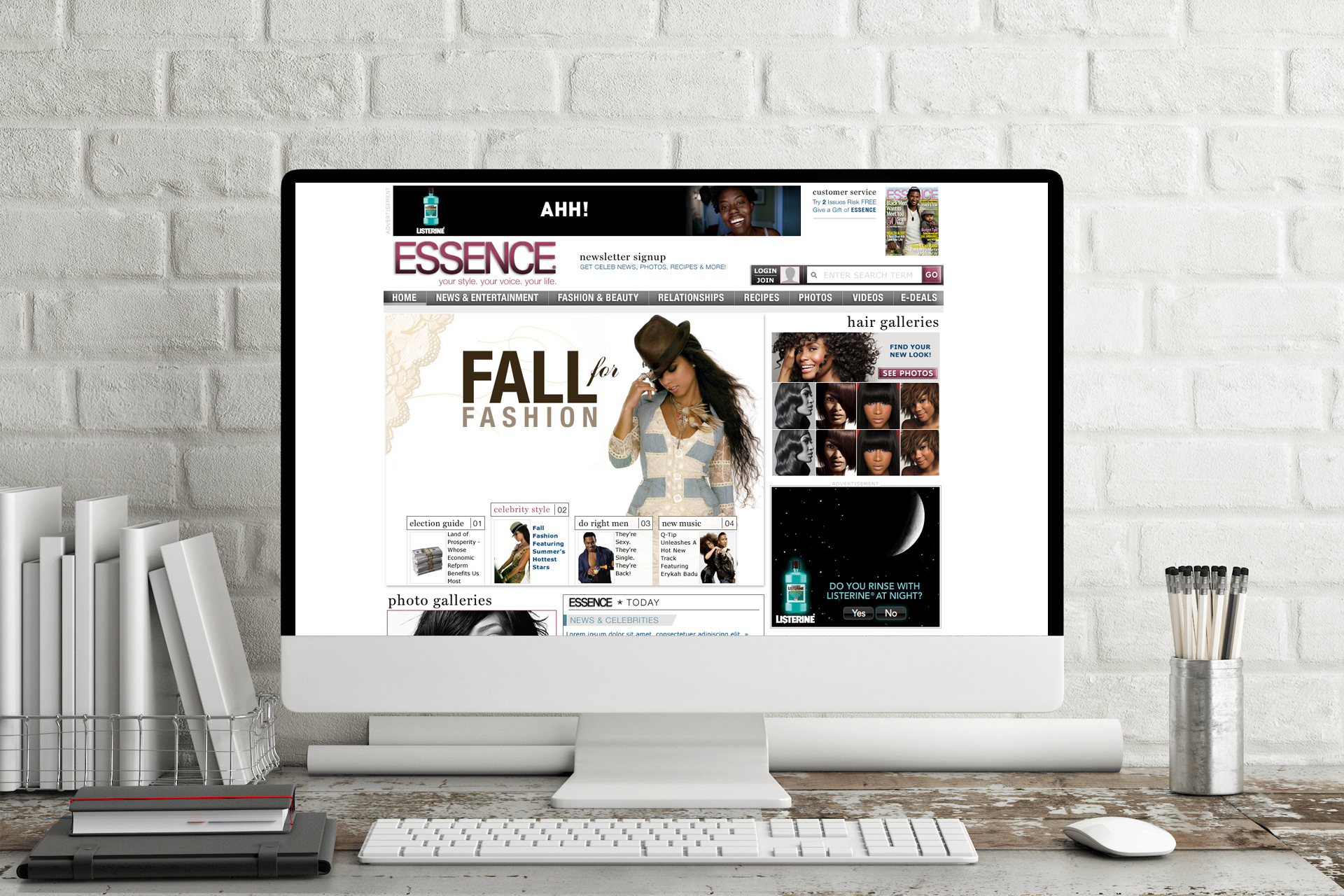 Essence.com Re-design 2008